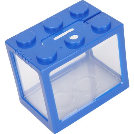 Bloc de construction aquarium en cascade Aquascape bleu Mini Betta pour la décoration de bureau à domicile (1/5)