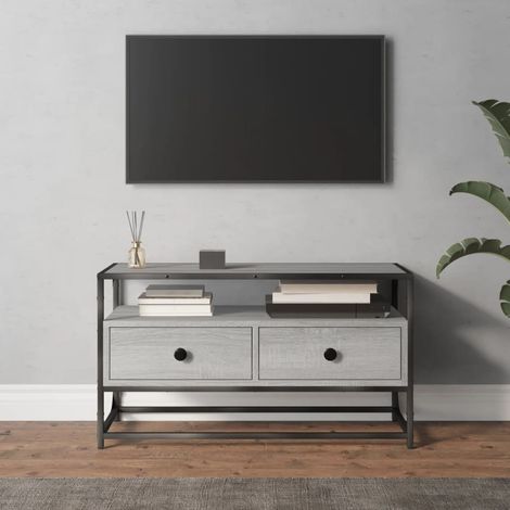 Mueble para TV madera contrachapada gris Sonoma 80x35x45 cm vidaXL (1/5)