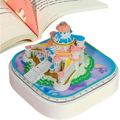 Orologio-calendario, decorazione per la casa a forma di castello delle fiabe 3D, calendario con post-it rimovibili - Per Natale, compleanno, inaugurazione della casa, soggiorno, studio, ufficio, tavol (1/5)