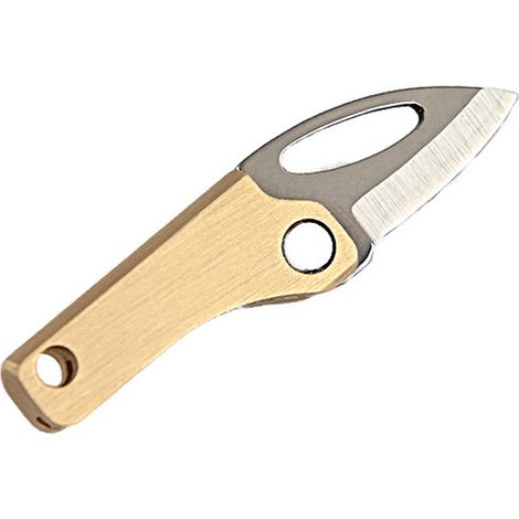 Mini couteau pliant en laiton, lame acier inoxydable, couteau de poche magnétique, porte-clés extérieur, pendentif (1/5)