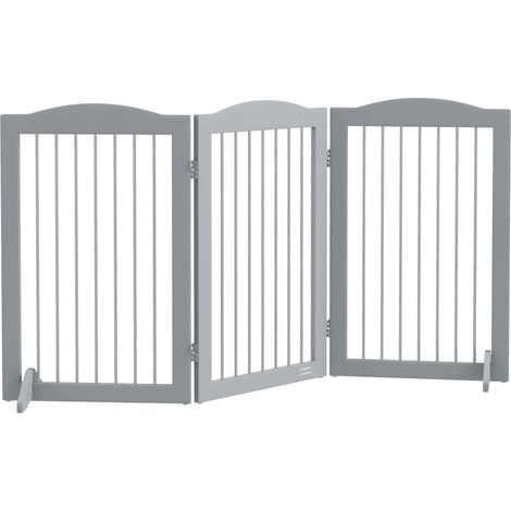 Barrera de seguridad para perros, diseño ajustable, plegable para un fácil almacenamiento, GRIS, 154 x 30 x 80 cm (1/2)