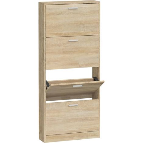Meuble à chaussures,Armoire à chaussures Chêne 59x17x150 cm Bois d'ingénierie CFW7603378 (1/5)