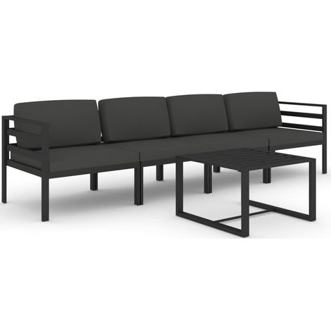 Maison Exclusive - 5-tlg. Garten-Lounge-Set mit Kissen Aluminium