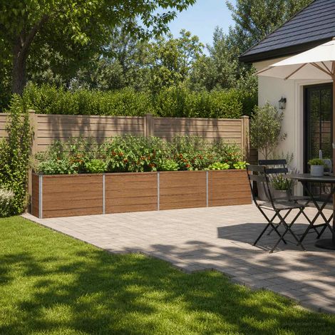 vidaXL Cama de Jardín Elevada Madera Marrón 320 x 40 x 55 cm (1/5)