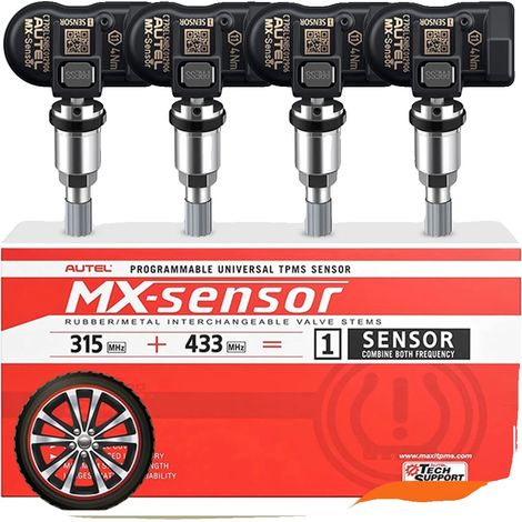 Sensor TPMS, doble frecuencia 315MHz y 433MHz, fácil instalación, 4 sensores MX (1/5)