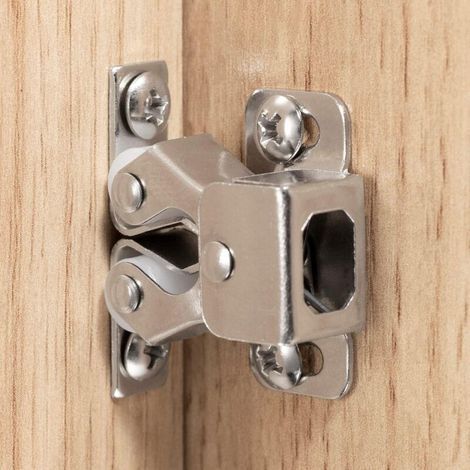 Lot de 4 loquets à double rouleau pour placard. armoire. porte. nickel (1/5)