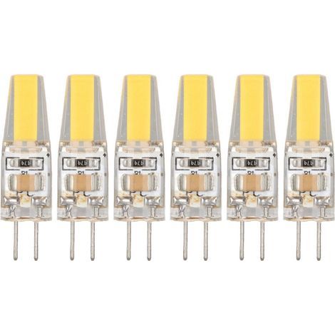 6 pièces 6W 500LM G4 ampoule LED COB Gel de silice lampe à économie d'énergie ampoule pour plafonnier applique lampe de Table 220V blanc chaud (1/5)