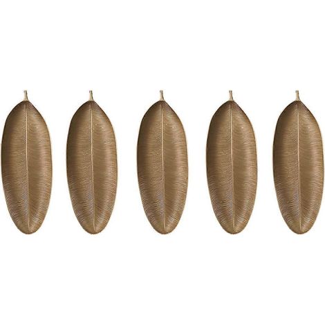 5-teiliges nordisches Dekotablett in Form goldener Blätter (1/5)