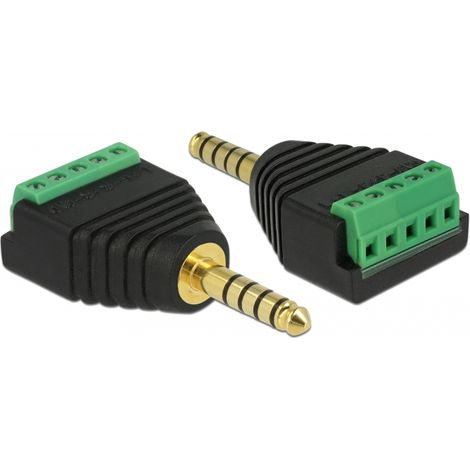 Delock Conector adaptador estÃ©reo macho 4,4 mm al bloque de terminales de 5 pines