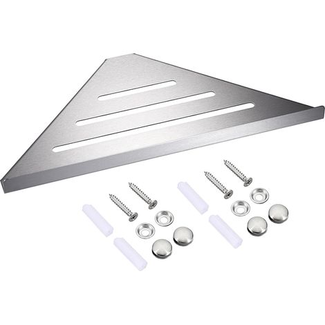 (30cm, Argent) Étagère de Douche d’Angle étagère en Acier INOX étagère Murale Triangulaire Panier de Rangement pour Salle de Bain, Cuisine (1/5)