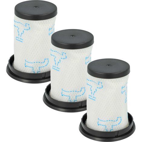 vhbw 3x filtro separador compatible con Rowenta Air Force Flex RH9590 aspiradora - Filtro de repuesto, lavable negro azul blanco