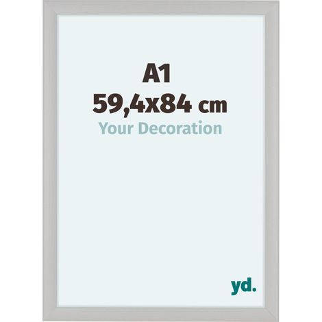yd. - Cadre photo A1 59.4x84 - Blanc Grain de Bois - MDF - Como (1/5)