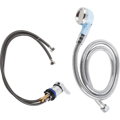 Mitigeur lavabo pour shampoing avec sprayer, robinet eau chaude froide, étanche, flexible 1,2m, kit coiffure salon (1/5)