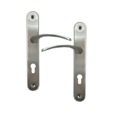 Ouvre&Déco – Poignée de porte d'entrée EVA – Laiton nickel mat – Entraxe 195 mm – Sans ressort de rappel – Endurance 200 000 cycles