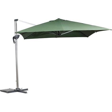 Ombrellone rettangolare equador 4 x 3 m, verde oliva, in alluminio e poliestere - Hespéride