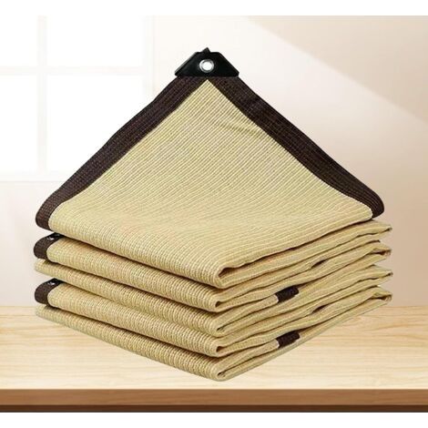 Filet Anti Chaleur 6x4 Voile d'ombrage Rectangulaire Toile d'ombrage Carrée 3x3 avec Oeillets Filet D'isolation Thermique Filet D'intimité Balcon,beige-2x6m (1/5)