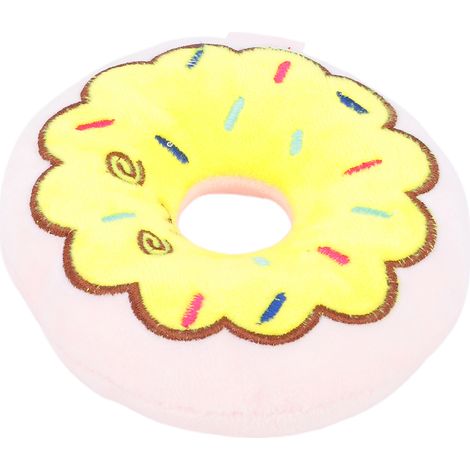 Jouet couineur pour chien, peluche en forme de donut résistante aux morsures, rose (1/5)