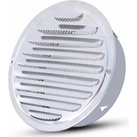 Ronde Grille D’Aération,Acier Inoxydable Grille D'Aération Trou,Ventilation Avec Filet, Rond Grille D'Aération De Tuyau D'Échappement，Convient pour une ouverture de 100 mm