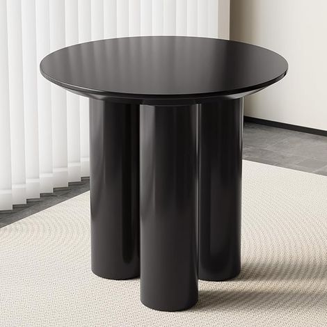 Table à manger ronde noire de 76 cm pour 2 petite table Kichen avec 3 pieds 2 personnes Petite table pour salle à manger Chambre KIchen Restaurant Économiser de l'espace (1/5)