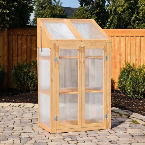 Serre de jardin en tannenholz plastique 70 x 50 x 120 cm (1/5)