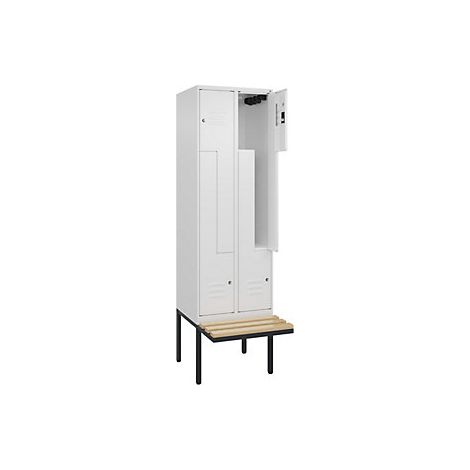 C+P  Armadietto a Z Classic PLUS con panca  2 scomparti 
