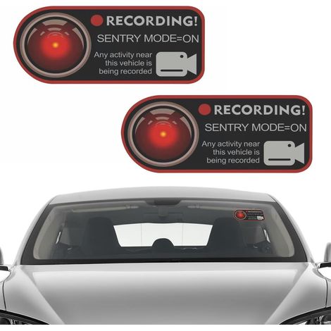 4 Stück Dashcam-Aufkleber, Sicherheitsaufkleber für PKW, LKW, Taxi, Minibus, Kamera für Tesla Model 3/Model S/X, Wächtermodus-Warnung, dekorativer Diebstahlschutz
