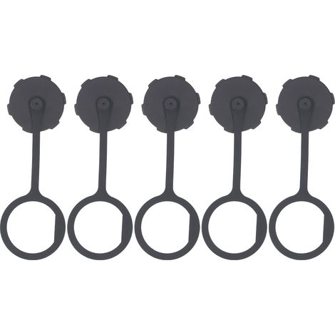 Connecteur USB étanche, couvercle anti-poussière E16, capuchon femelle en plastique, filetage de vis intérieur avec bande de chaîne en TPU, 5 pièces