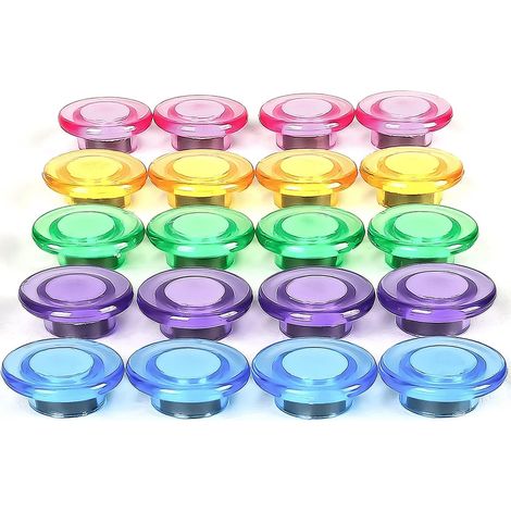 Lot de 20 aimants ronds puissants pour frigo, casier, bureau (translucide). (1/5)