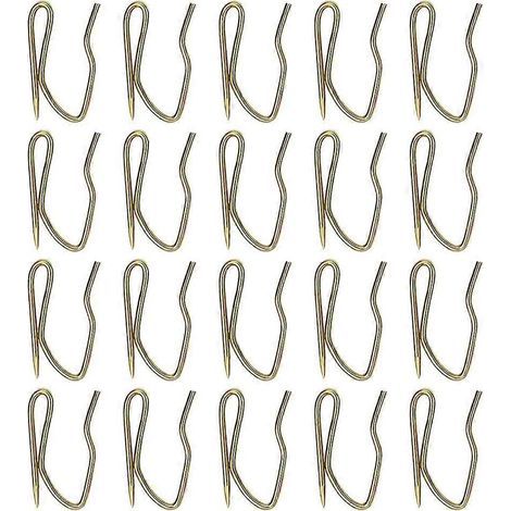 50 S-förmige Gardinenhaken aus Edelstahl, Gardinenzubehör (Gold) – 2,5 x 1,5 cm – Gold (1/4)