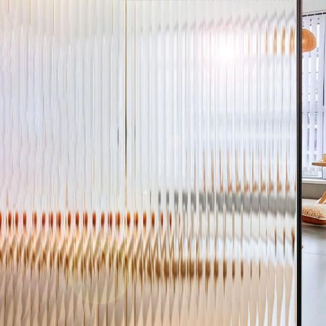 Frosted window film - Decorative film with vertical stripes for bathroom, living room or office - 20 x 200 cm (1/5)