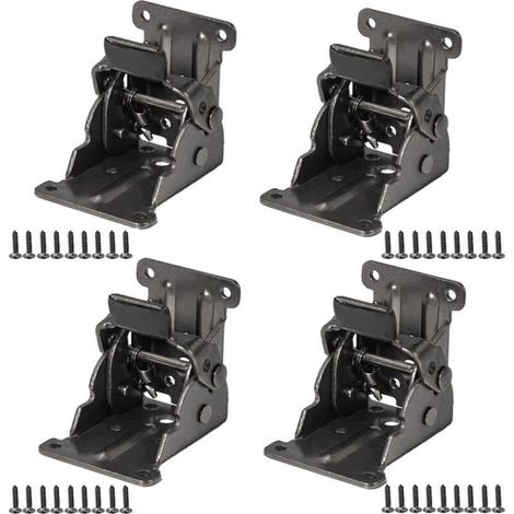YMYNY Charnière Pliante Autobloquante 4Pcs Charnière Pliante pour Pied de Table 0-90 Degrés Charnière Rallonge Table Pliante avec Vis pour Pieds Pliants, établi, Extension de Bureau (Noir)