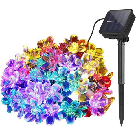 Solar Lichterkette für den Garten im Freien, 7M 50 LED, Wasserdichte Lichterkette, Blumendekoration, Urlaubslaternen (Bunt) (1/5)