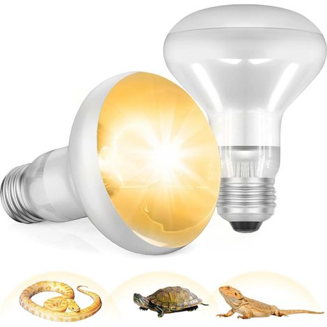 E27 Wärmelampe für Reptilien, 2 Wärmelampen, fördert die Gesundheit und das Farbsehen von Schildkröten und Echsen. (1/5)