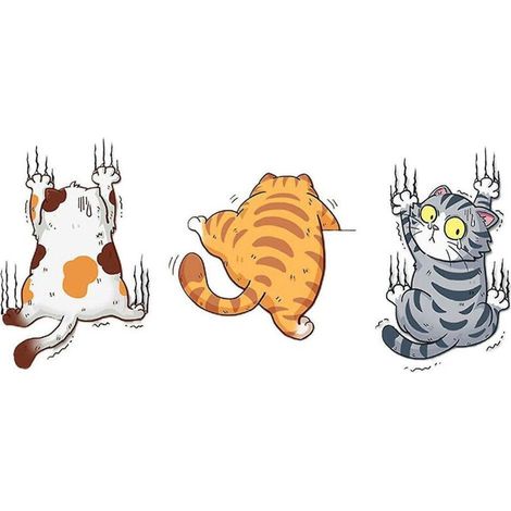 Lot de 3 autocollants chat pour voiture, motif chat griffé, autocollant chat amusant, décoration de voiture, autocollant animal 3D en vinyle. (1/5)