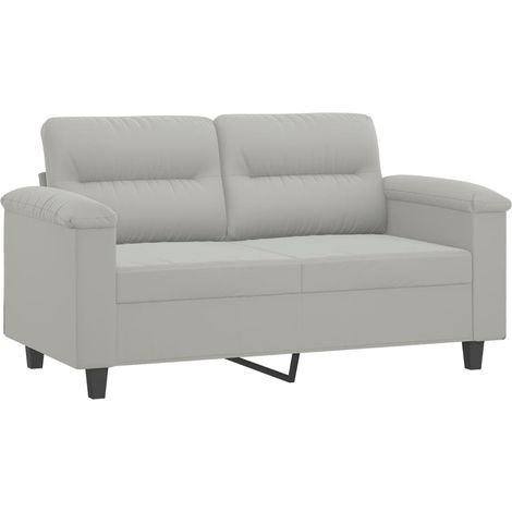 Divano a 2 Posti Grigio Chiaro 120 cm in Tessuto Microfibra vidaXL (1/5)