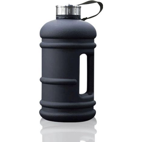 Große Wasserflasche für Outdoor-Sportarten – 2,2 Liter, tragbare Kunststoff-Wasserflasche – Wasserflasche für Sport, Reisen und den täglichen Gebrauch – Schwarz (1/5)