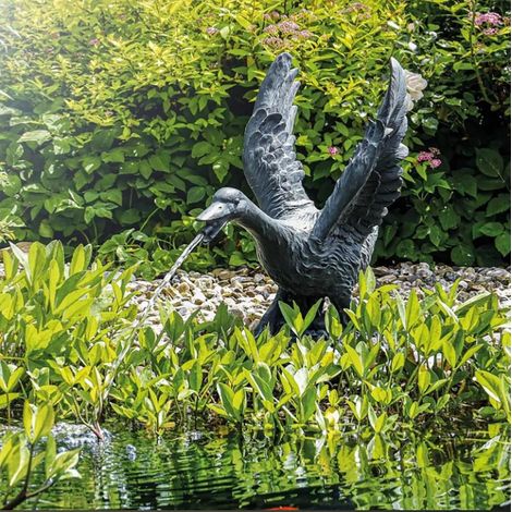Figurine de gargouille figurine oie jardin deau décoration figurine de bassin esotec 100733