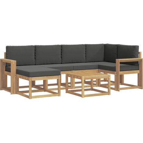 Set di divani da esterno 7 pz Bianco e Antracite vidaXL (1/5)
