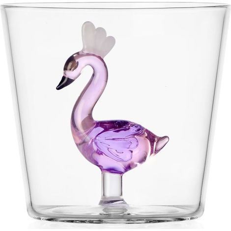 Tumbler Flamant Rose, Collection Animal Farm, 30 cl, verre borosilicaté, fait à la main (1/2)