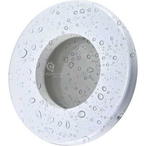 Lampesecoenergie – Fixation spot étanche blanc pour ampoule halogène ou LED IP44 – Pour salle de bain – Système d'accrochage inclus – Diamètre de perçage 85mm (1/4)