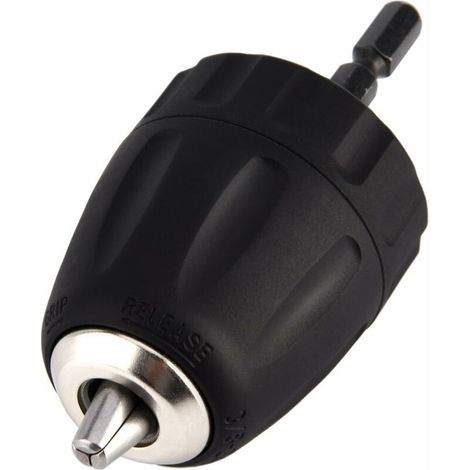 0.8-10mm 3/8"-24UNF Mandrin Porte Foret sans Clé avec Porte Douille Hexagonale 1/4" Accessoires pour Perceuse (1/5)