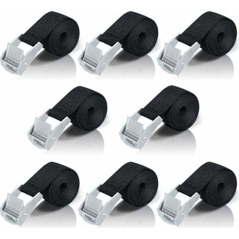 Sangles À Cliquet 8 Pièces 1M Avec Attaches Zinc Pour Moto Voiture Porte-Vélo Bagages Tendeur