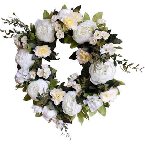 Couronne de fleurs artificielles, décoration printanière, couronne pour porte ou fenêtre, 40 cm-AquaForge (1/5)