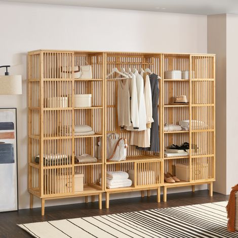 Garderobenset aus 2 x Standregal Trundholm + 1 x Kleiderständer Vemb [en.casa]