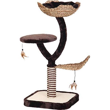 Tiragraffi alto modello Natural Magnolia con gioco pendenti per gatti (1/4)