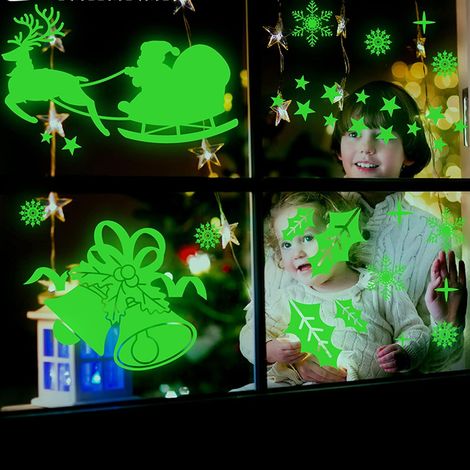 Altre decorazioni natalizie, adesivi luminosi per finestre con fiocchi di neve natalizi, adesivi murali natalizi, adesivi per finestre natalizi, adesivi luminosi natalizi, adesivi statici rimovibili p (1/3)