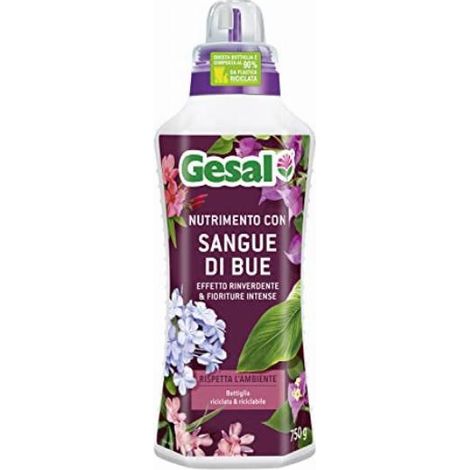 Concime liquido Gesal Sangue di Bue 750 ml – Rinverdente per piante verdi e da fiore (1/5)