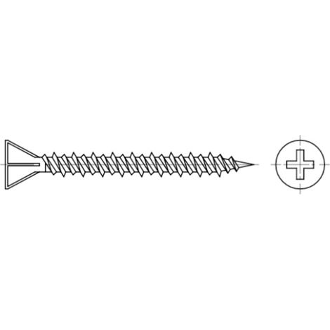 Gipsfaserplattenschraube, Senkkopf PH
