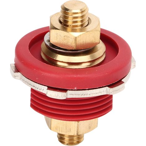 Borne de batterie à panneau traversant 3/8 pouces, 250A, en alliage de Zinc et laiton, universel pour voiture, camping-car, bateau, Yacht, rouge (1/5)