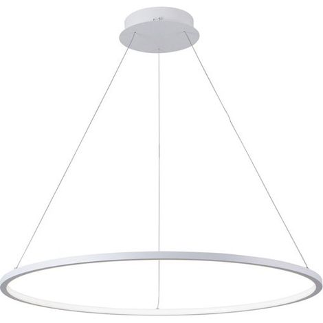 Suspension minimaliste blanche anneau LED 24W Vinola Italux (1/2)
